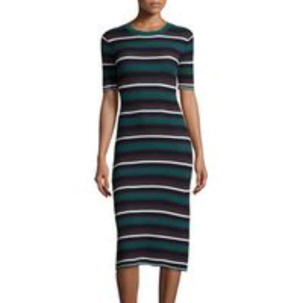 Theory Delissa Textured Stripe Knit Sheath Dress